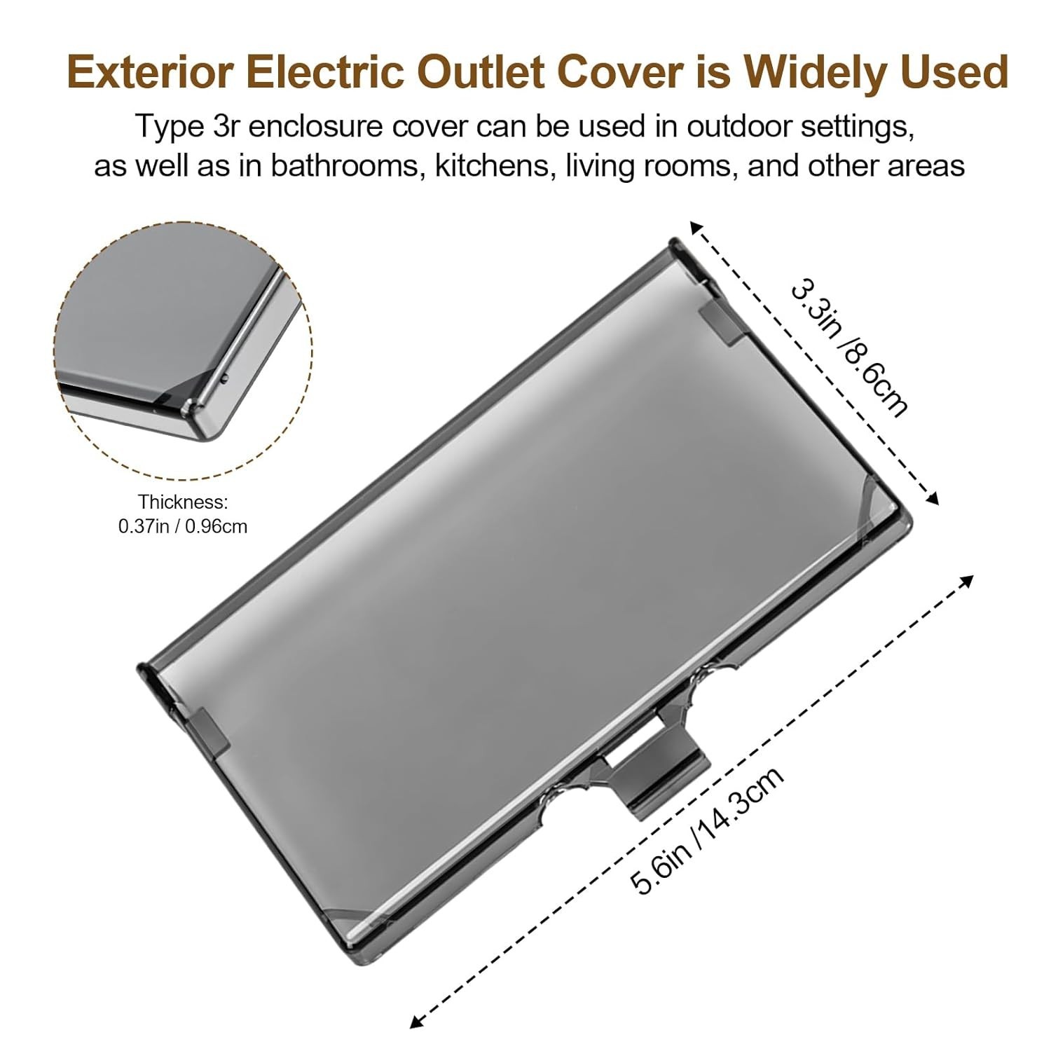 DBHC-1 Type 3r Enclosure Cover fit Horizontal Outdoor Outlet Cover Wet Locations