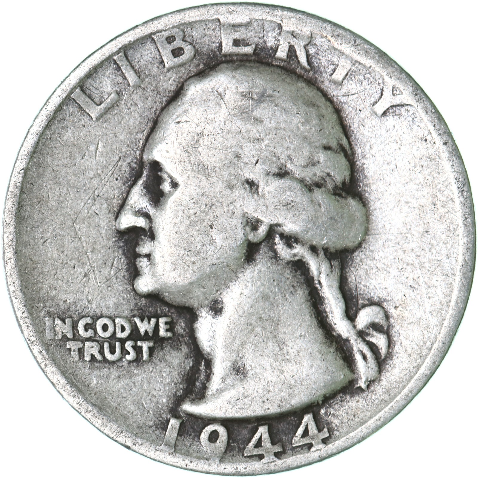 1944 S Washington Quarter 90% Silver Good GD