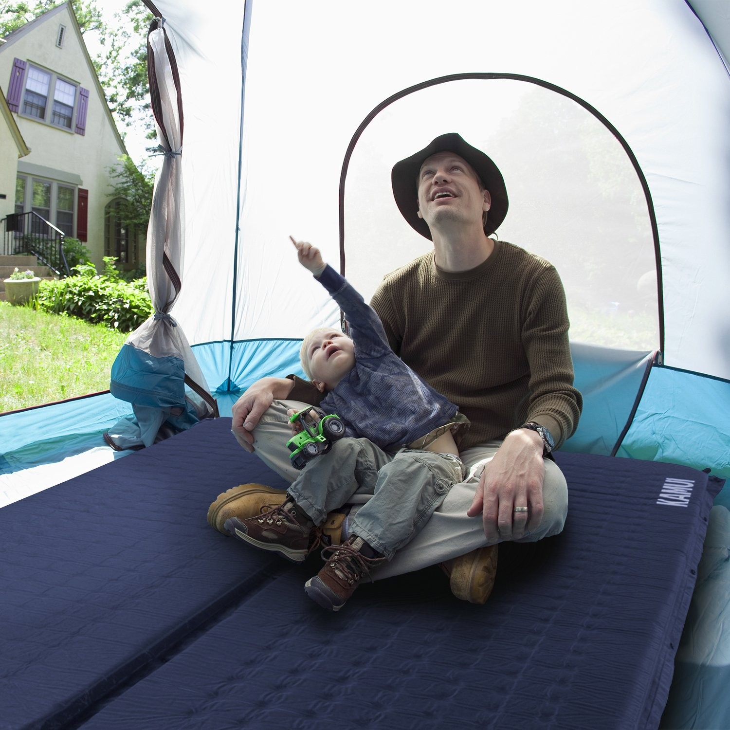 Self Inflating Sleeping Pad - 2 Inch Thick Camping Pad Connectable with Multi...