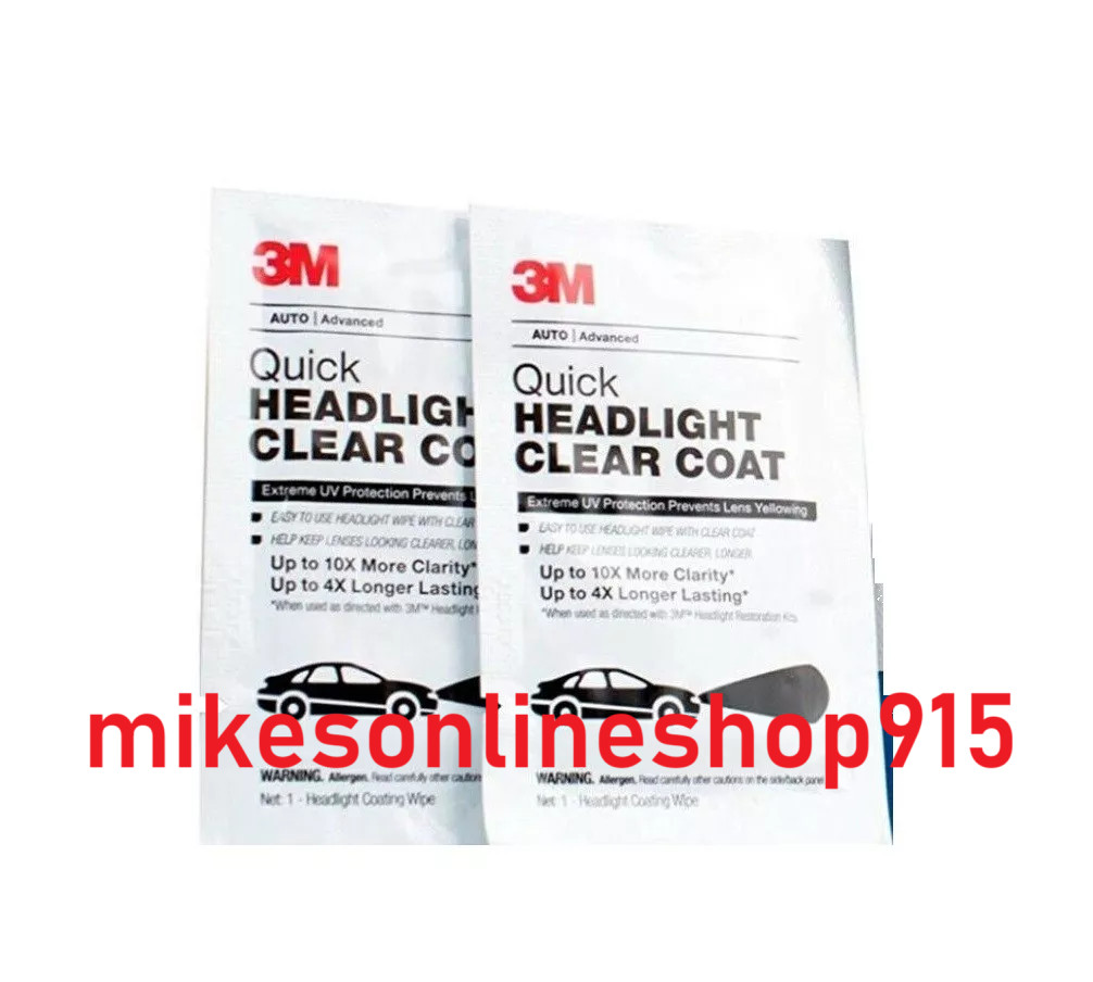 3M Quick Headlight Clear Coat Wipes 2x Pack