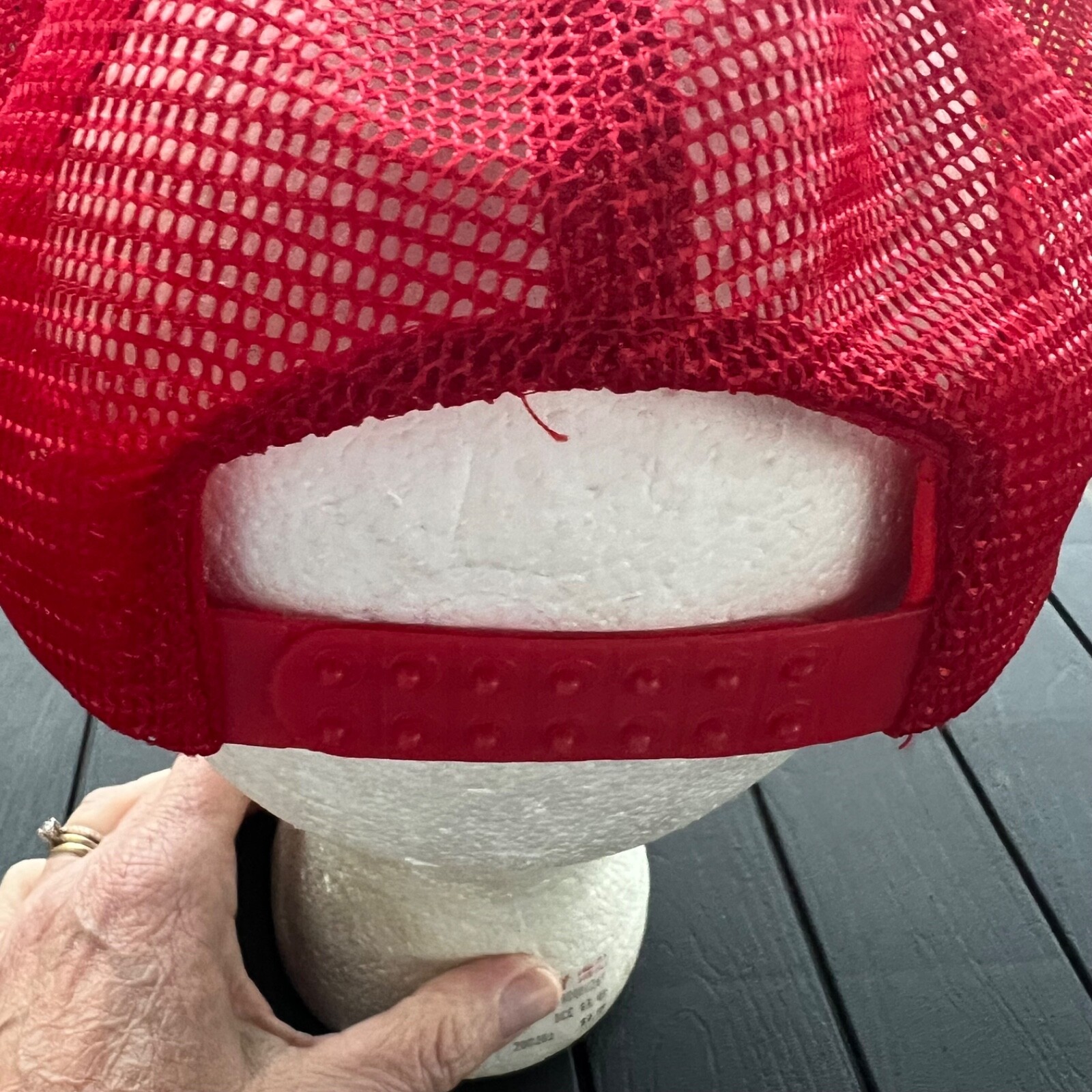 F.G.C. Chesterton Fire Dept. Red Hat Cap Foam Trucker Snapback EUC