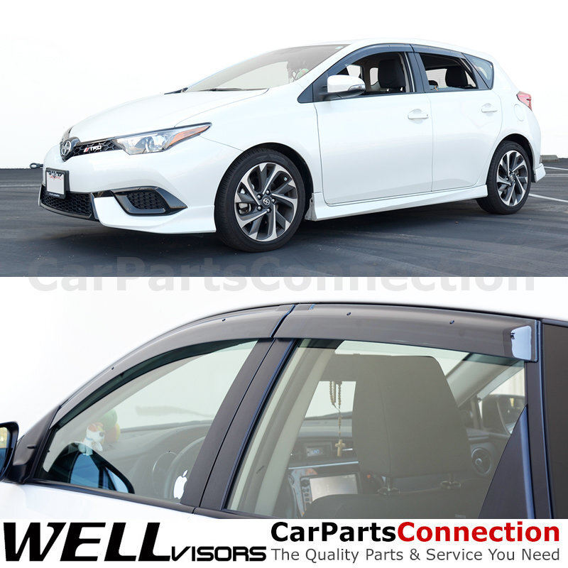 WellVisors Window Visors For 16-18 Corolla iM/Scion iM Side Deflectors