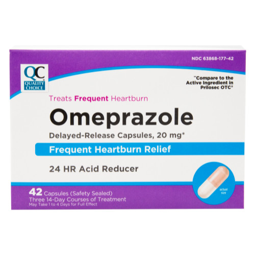 Quality Choice Omeprazole Delayed Release Acid Reducer 20Mg 42 Tabs Each