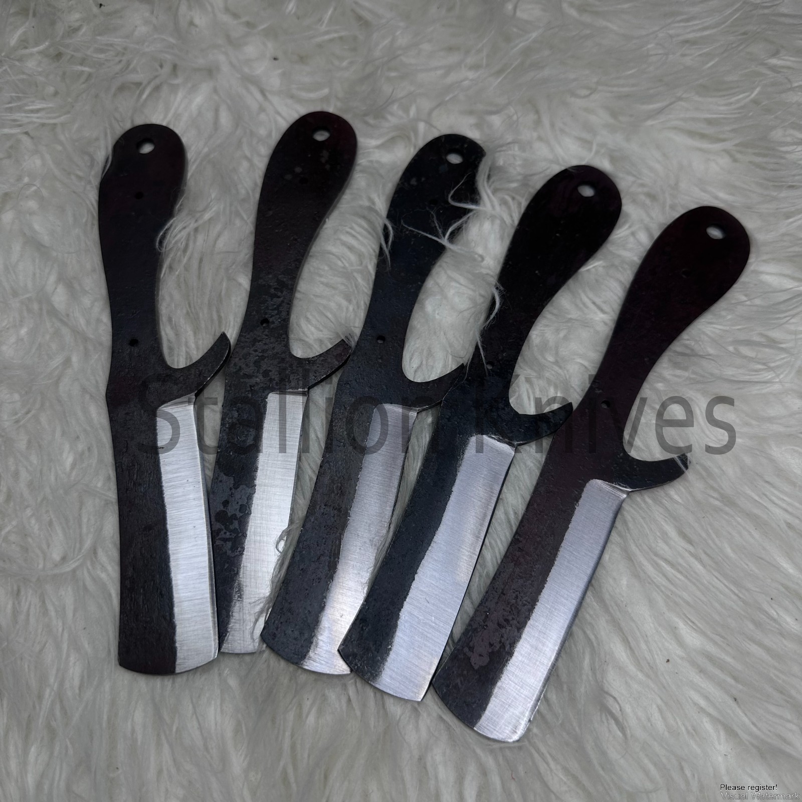 8'' Lot of 10 Handmade Carbon Steel Hunting Knives – Bulk Discount – Blank Blade