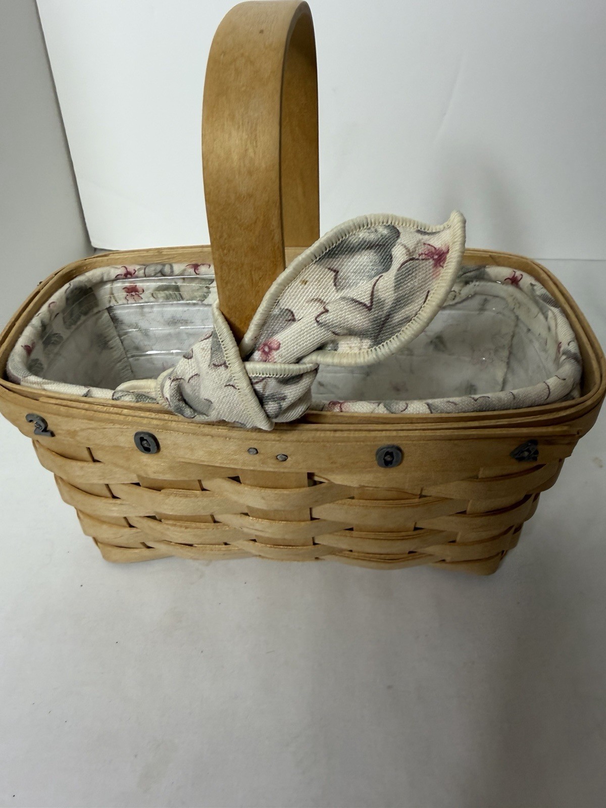 Longaberger Floral Basket Liner Protector 2004 Signed
