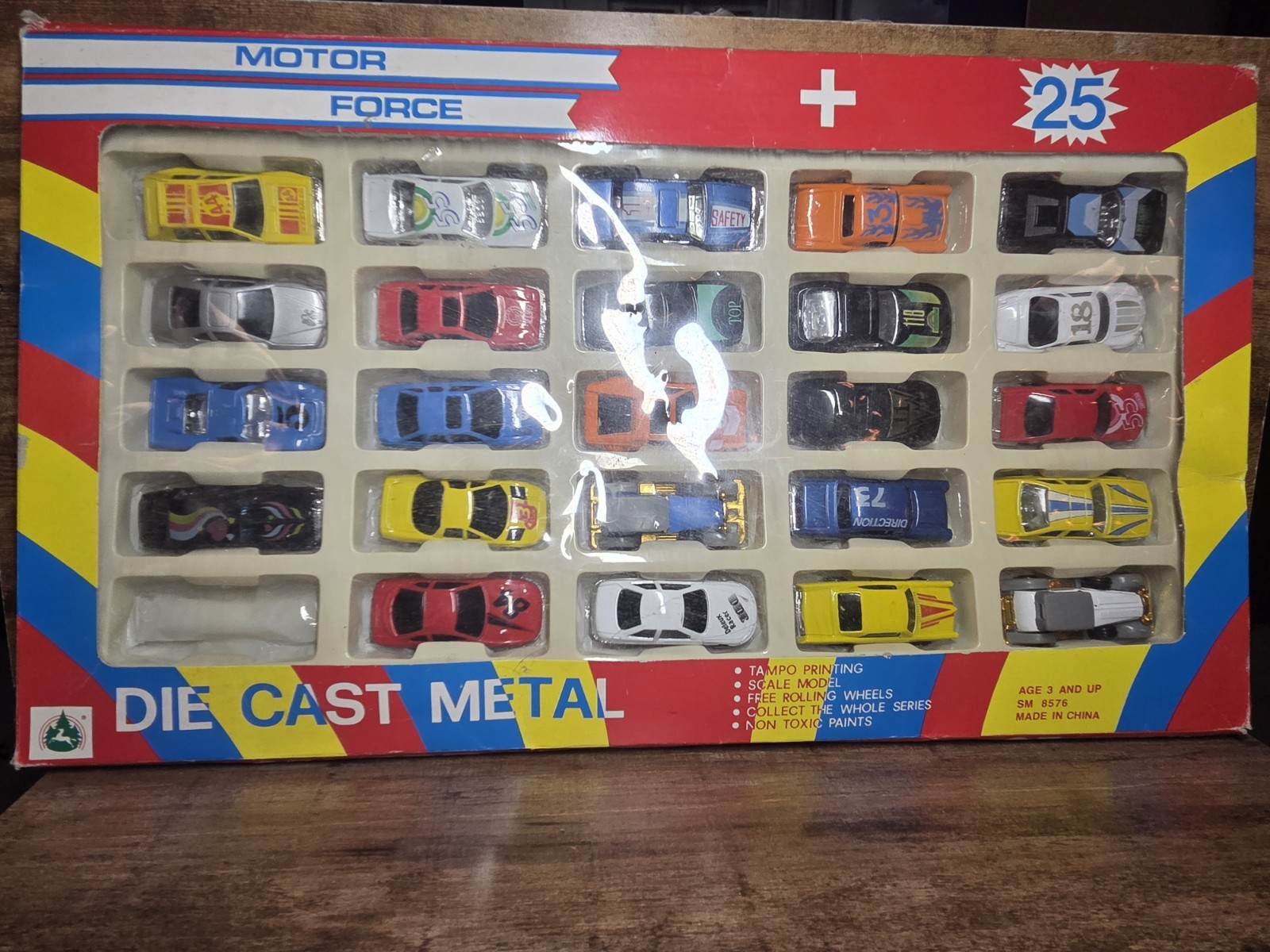 Vintage 1980s Motor Force Pack of Diecast Model Cars 1:64 Scale SM #8576
