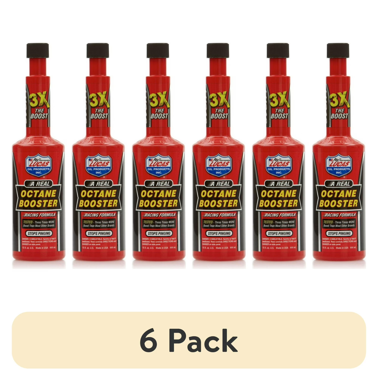 (6 pack) Lucas Oil 10026 Fuel Treatments, Octane Booster Bottle, 15 Ounce Bottle