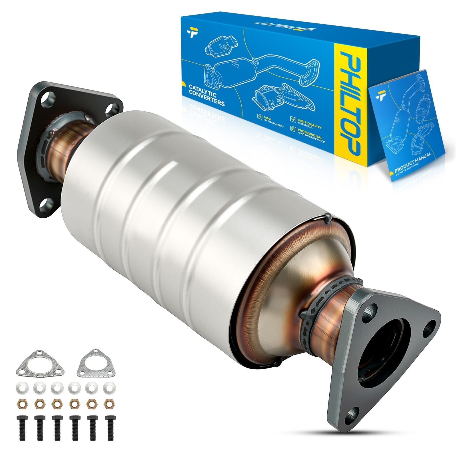 PHILTOP High Flow Catalytic Converter Compatible with Honda Accord 2.2L 1990-...