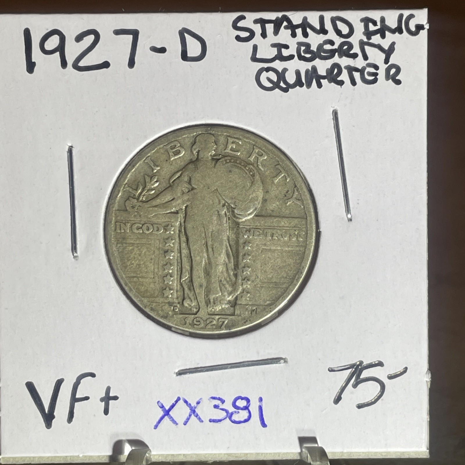 1927 D SEMI KEY DATE STANDING LIBERTY QUARTER In Very Fine++ Condition  XX381