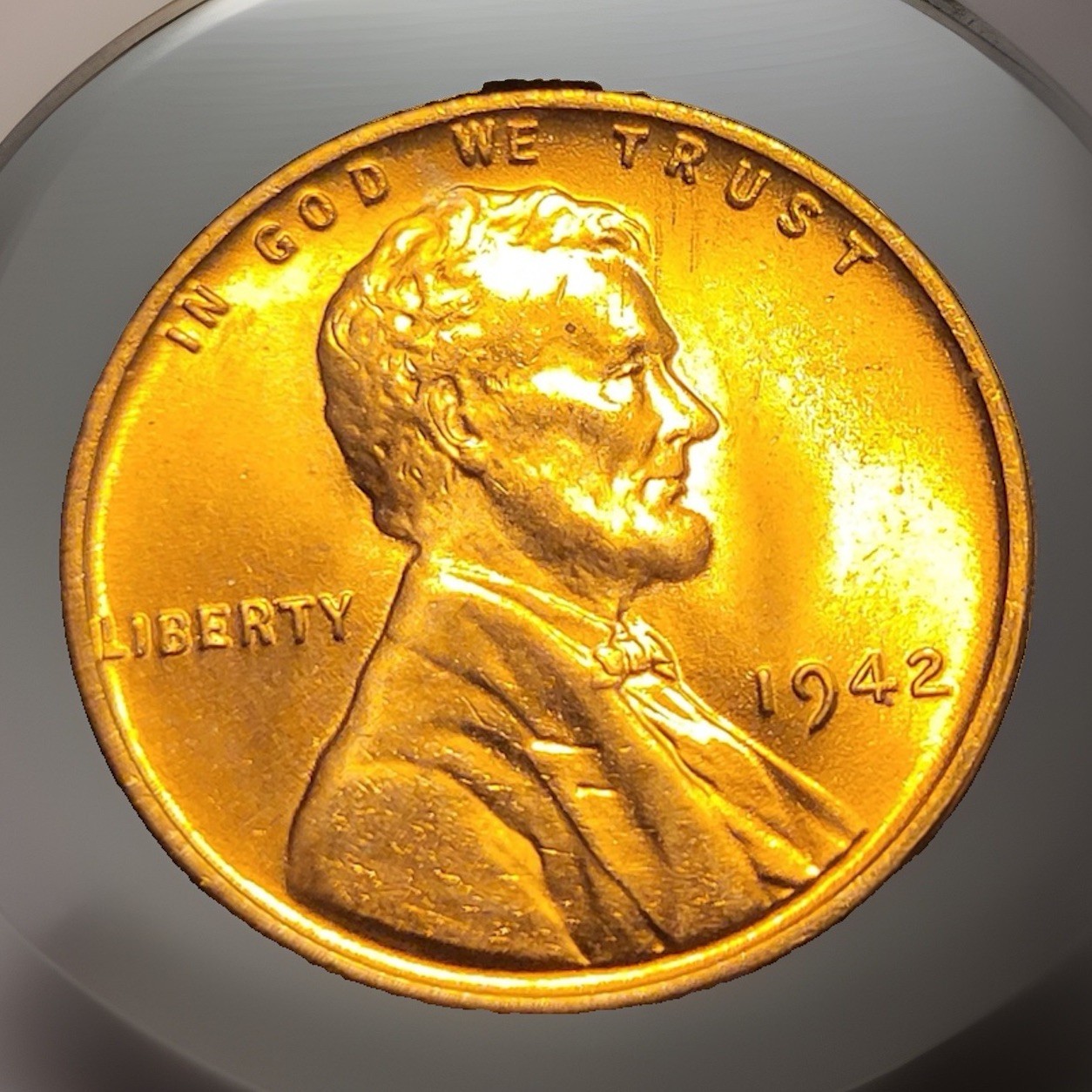 1942-P Lincoln Wheat Cent Penny GEM RED BU From an Original Bank Roll