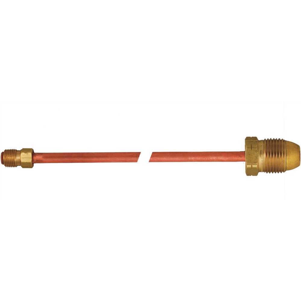 MEC ME1665-12 Pigtail POL x 1/4 in. Inverted Flare x 12 in. L, 7/8 in. HEX