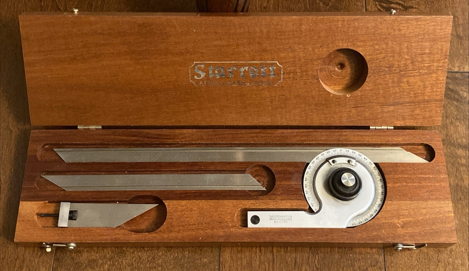 Starrett No. C359 Precision Universal Bevel Vernier Protractor, 7" & 12" Blades