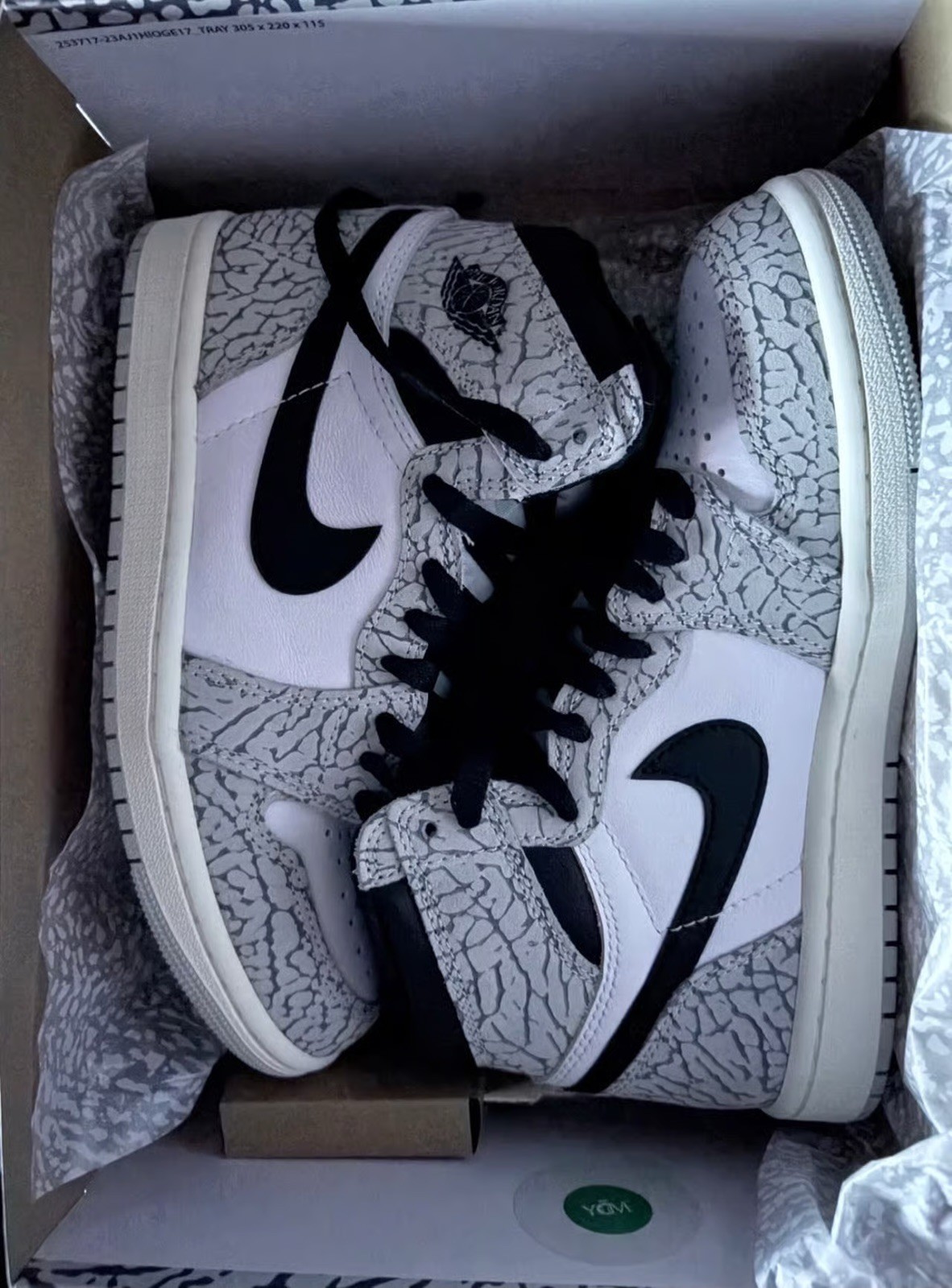 Nike Air Jordan 1 Retro High OG GS Tech Grey Black White US 5.5 DZ5485-052
