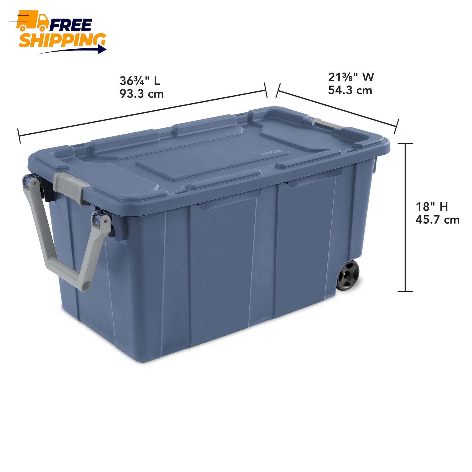 Extra-Large Wheeled Industrial Storage Bin, 40 Gallon Durable, Blue, 2 Pack 👌