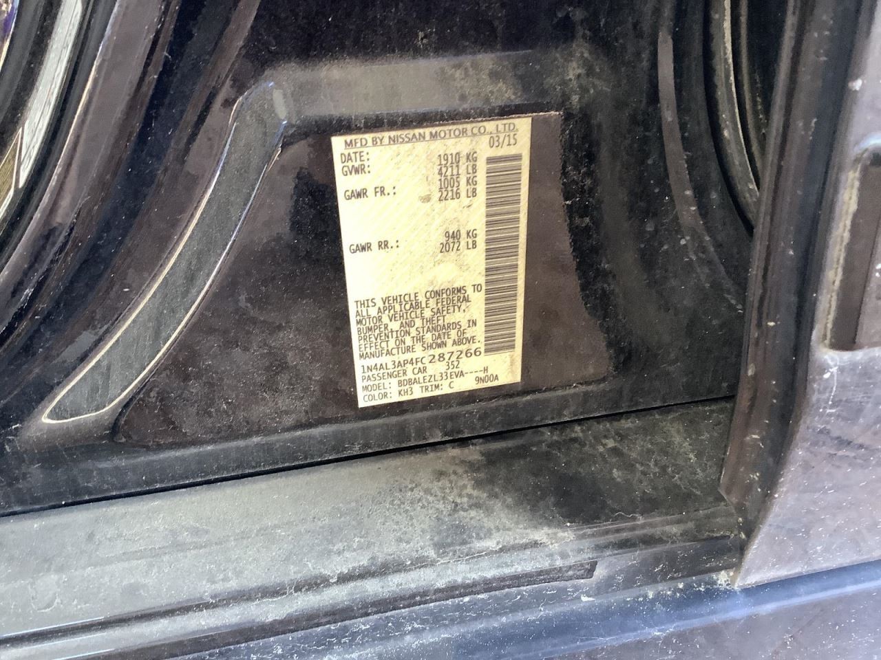 Passenger Air Bag Passenger Dash Fits 15 ALTIMA 4691689