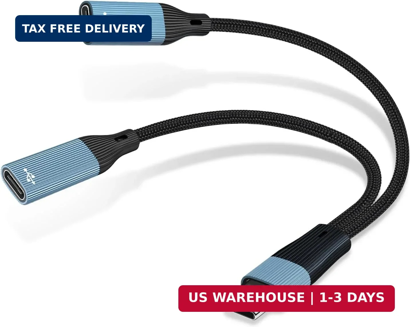 USB C to Dual USB Type C Female Splitter Cable Earphone Adapter Type C OTG Split