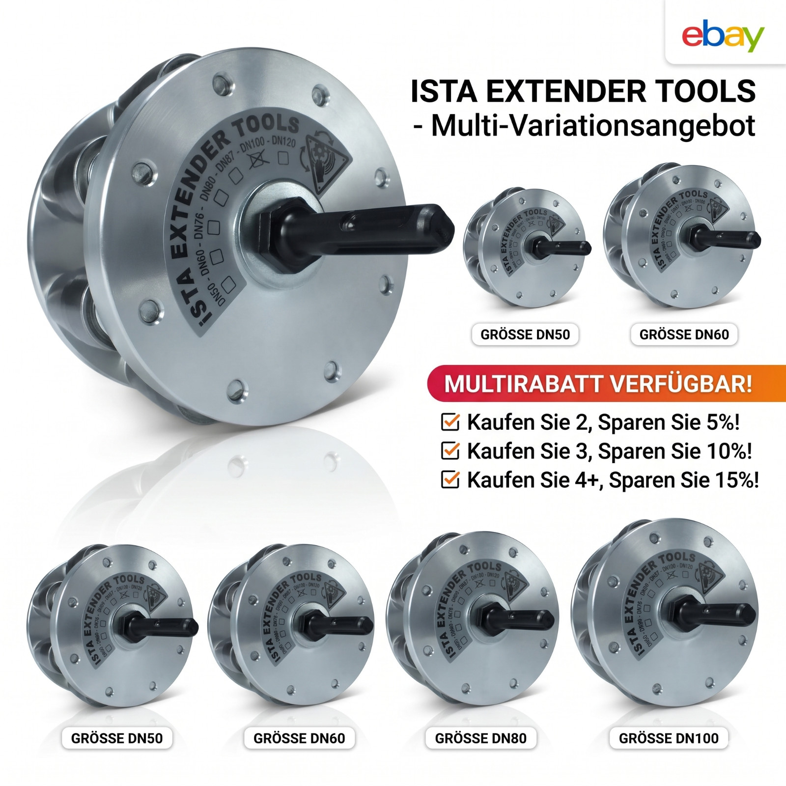 ISTA TOOLS pipe expander SDS plus downpipe expander rain pipe expander DN50-120