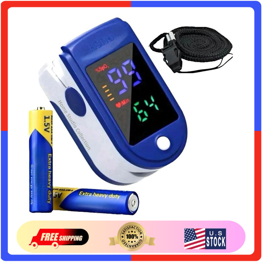 Finger Tip Pulse Oximeter LED Blood Glucose Meter for Hospital Household