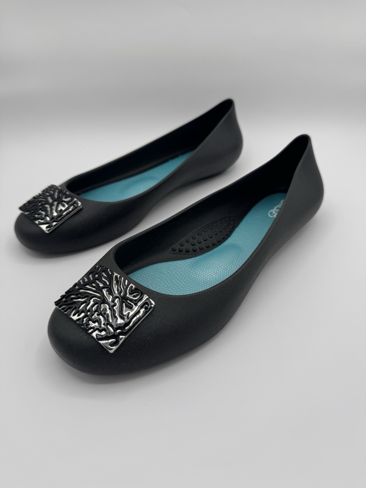 Oka-B Women's Ballet Flats Slip-On Casual Comfort, Black Coral Enamel US7