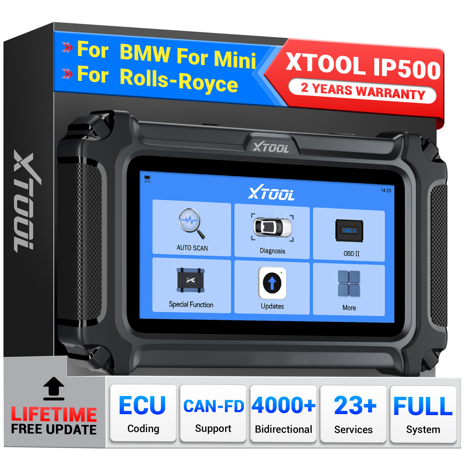 XTOOL IP500 For BMW OBD2 Scanner Diagnostic Scan ECU Coding Life-Free Upgrade