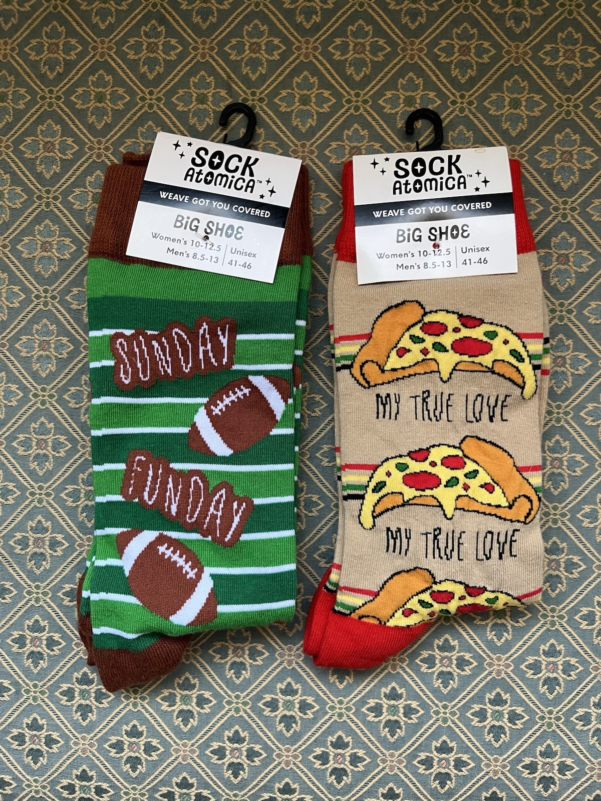 Sock Atomica Two Pairs of Socks Football and Pizza