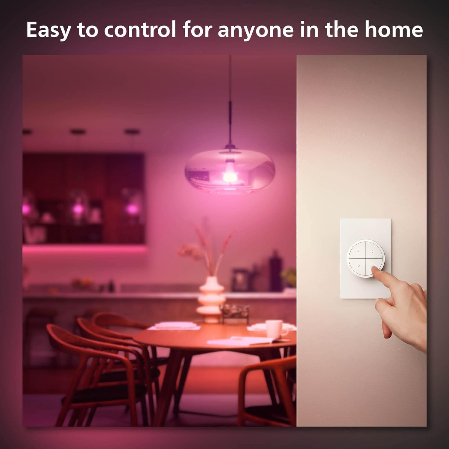 Wall Tap Dial Light Switch, Portable, White - 1 Pack - Requires Lights and Bridg