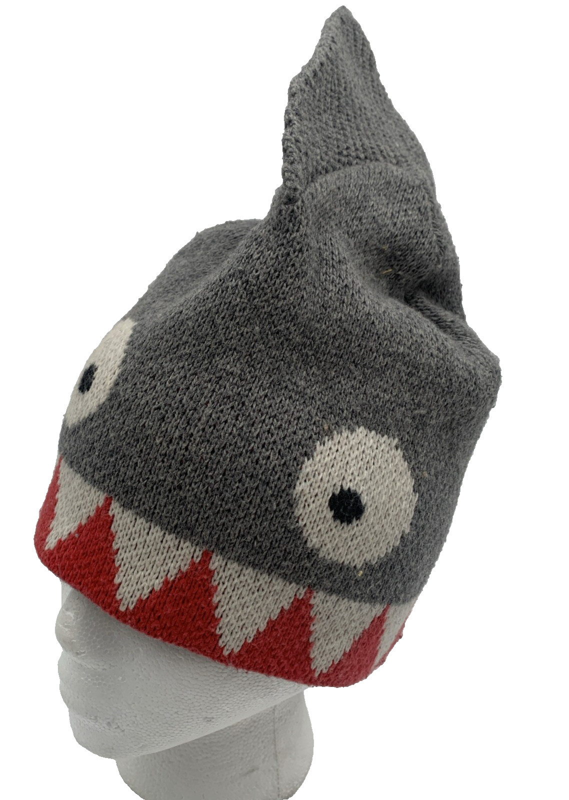 Youth Beanie Size L/XL CrewCuts Shark Teeth, Eyes, And Fin Ski Snowboard