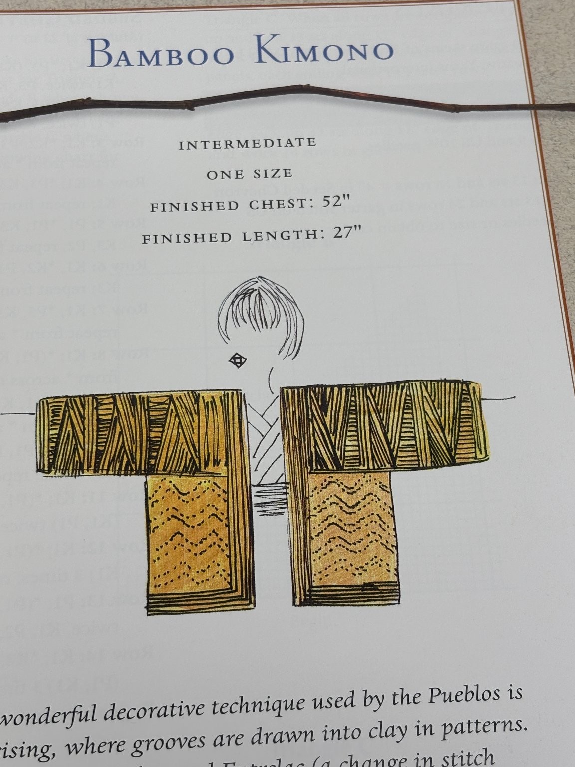 Bamboo Kimono Knitting Pattern Intermediate One Size Pages from Book
