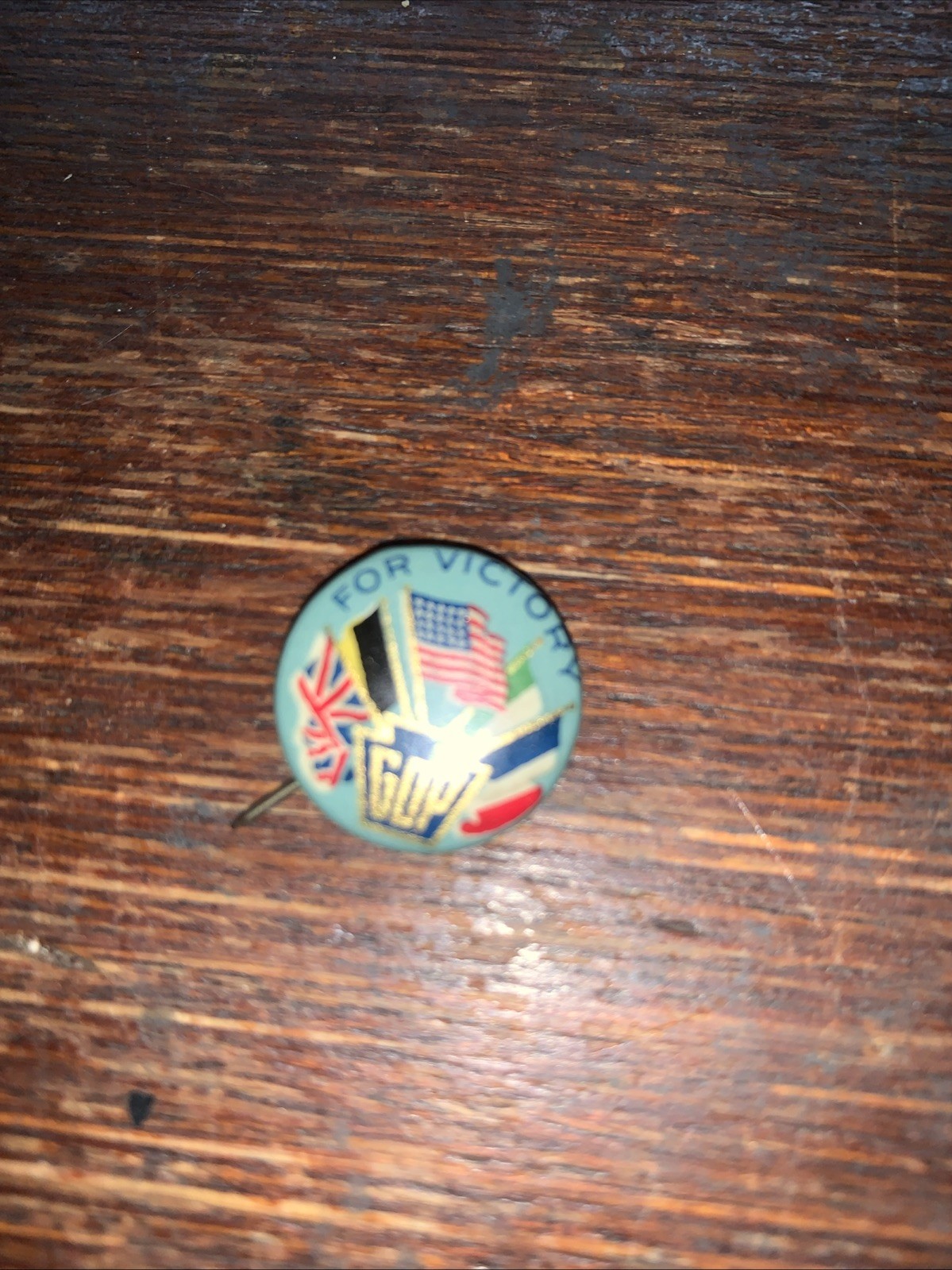 Vintage For Victory GOP .75 Inch Pinback Button