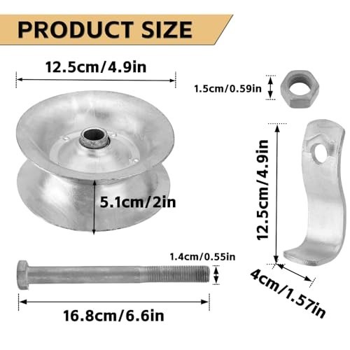 Heavy Duty 5" Sliding Gate Rollers - Galvanized Steel Track Roller for 1 5/8" Pi