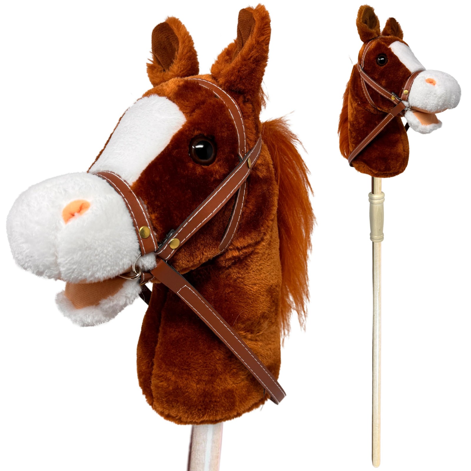Horse Riding Stick | Handcrafted Plush Hobby Horse Sticks | Handsewn Head, St...