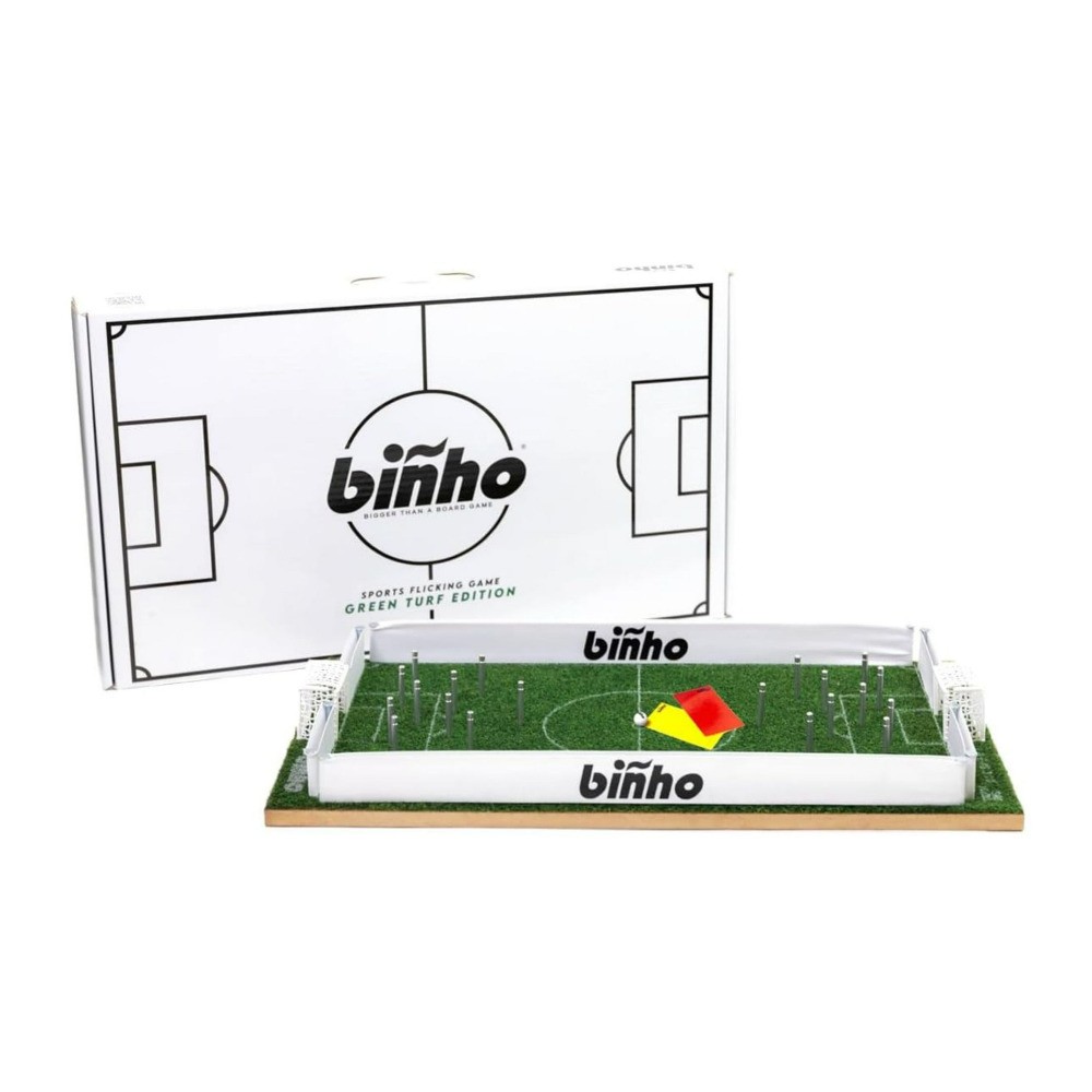 Binho Board Classic 2 Player Turf Green Grass Tabletop Pinball Soccer Game