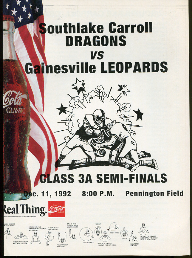 1992 Texas State AAA Semi Final Football Gainesville v Southlake Carroll 8682