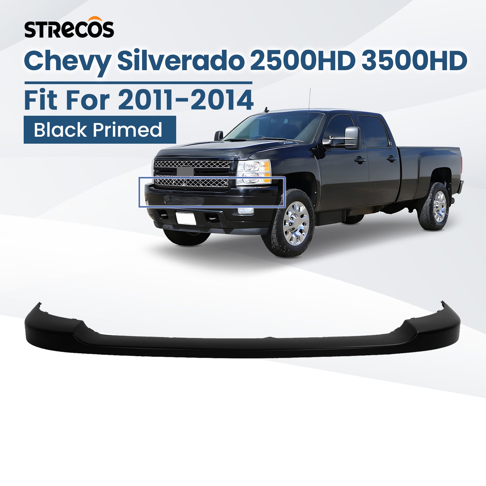 Front Upper Bumper Cover For 2011-2014 Chevy Silverado 2500HD 3500HD 22765739