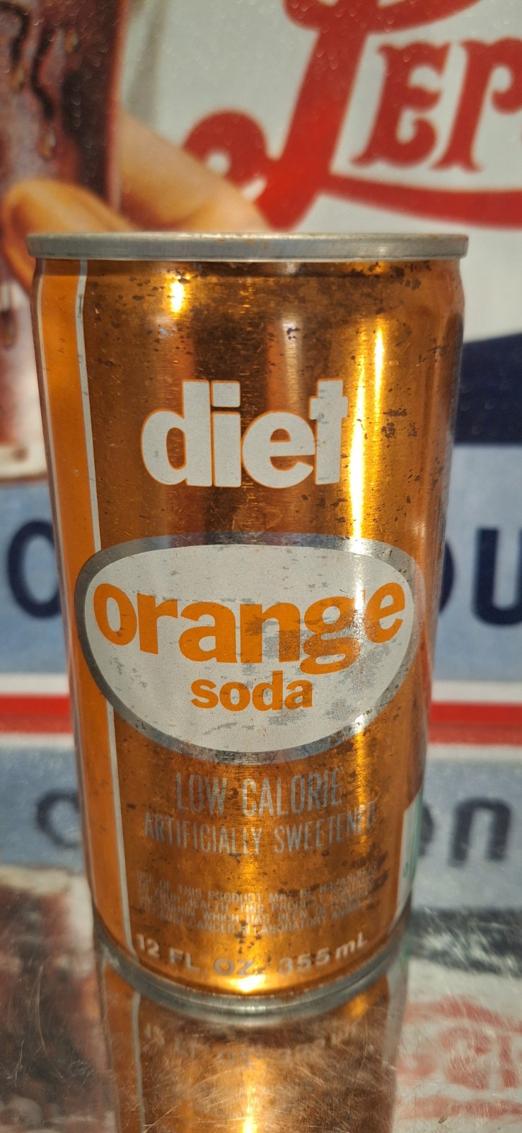 🍺 Diet Orange Cola Soda Pop Can Advertising Prop Empty 70's 80's