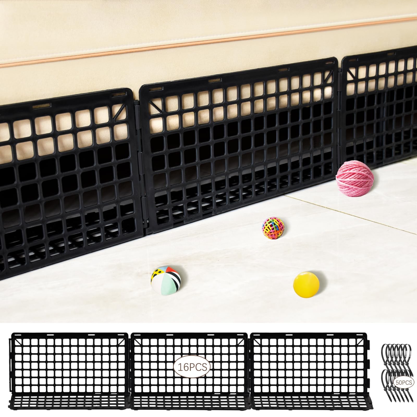 16 Pcs Under Couch Blocker Adujstable Furniture Plastic Under Bed Blocker wit