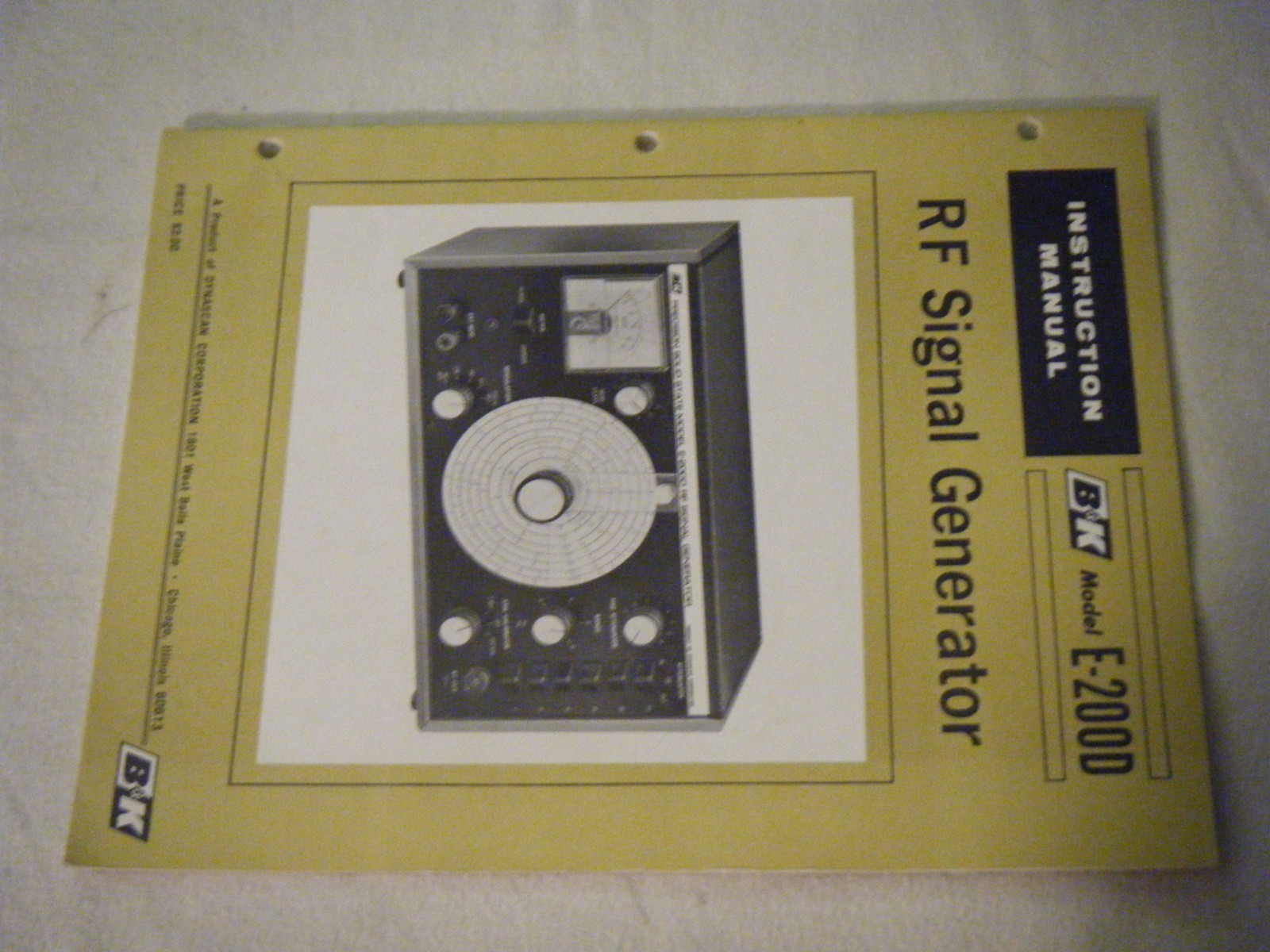 B&K Manual for E-200D RF Signal Generator