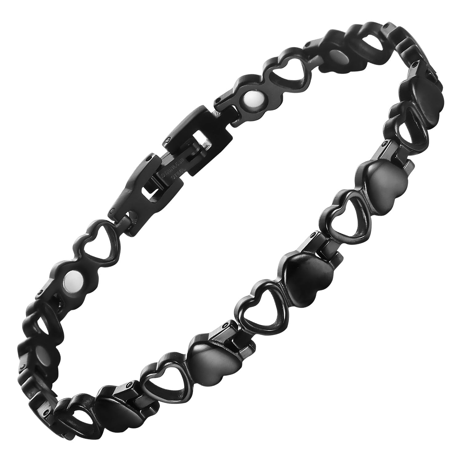 Magnetic Bracelets for Heart-shaped Titanium Steel Bracelet with 10pcs 3500 G...