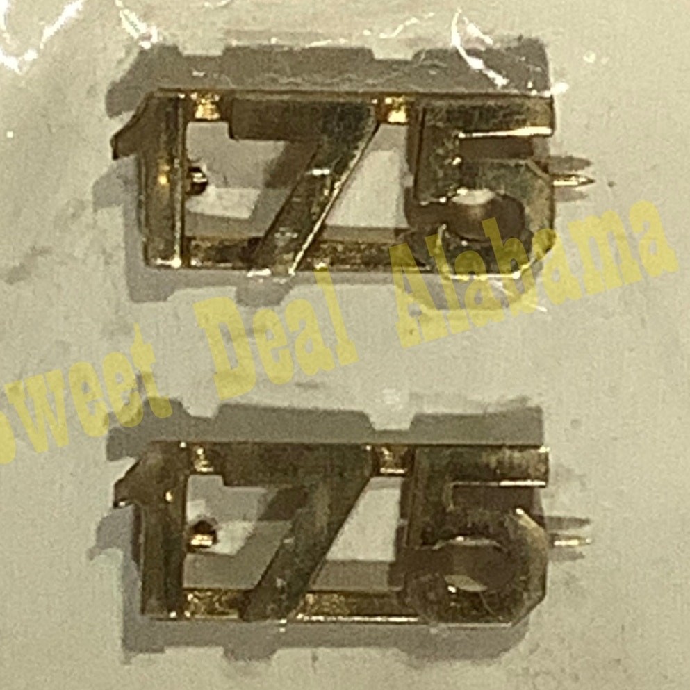 Early/Mid 1900s Brass C-Clasp "175" Collar Device 3/8"H Hat / Lapel Pins Set