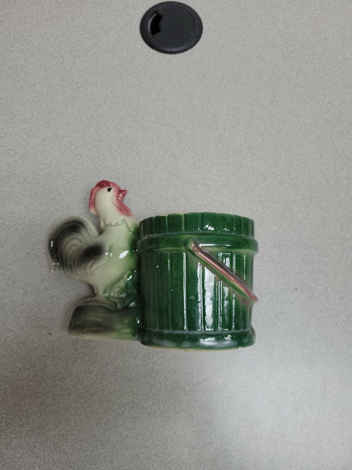 Small Ceramic Rooster with Bucket Planter