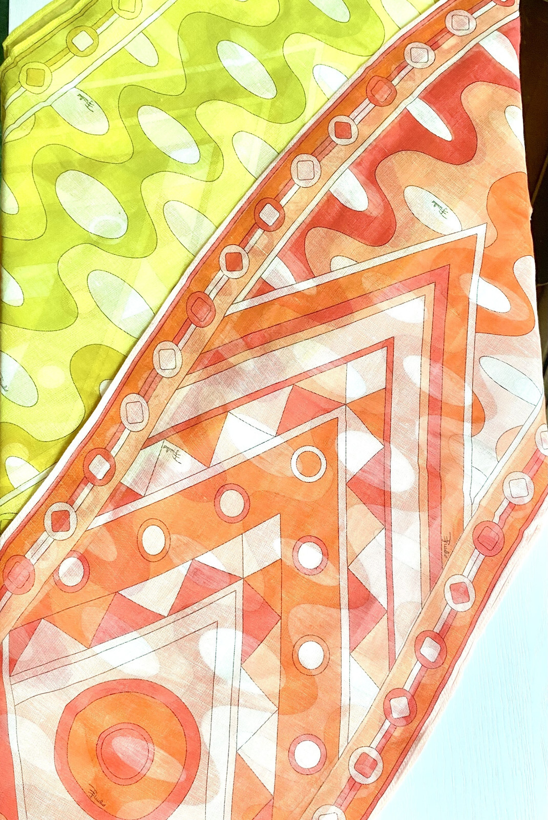 New Emilio Pucci Linen & Cotton long Scarf