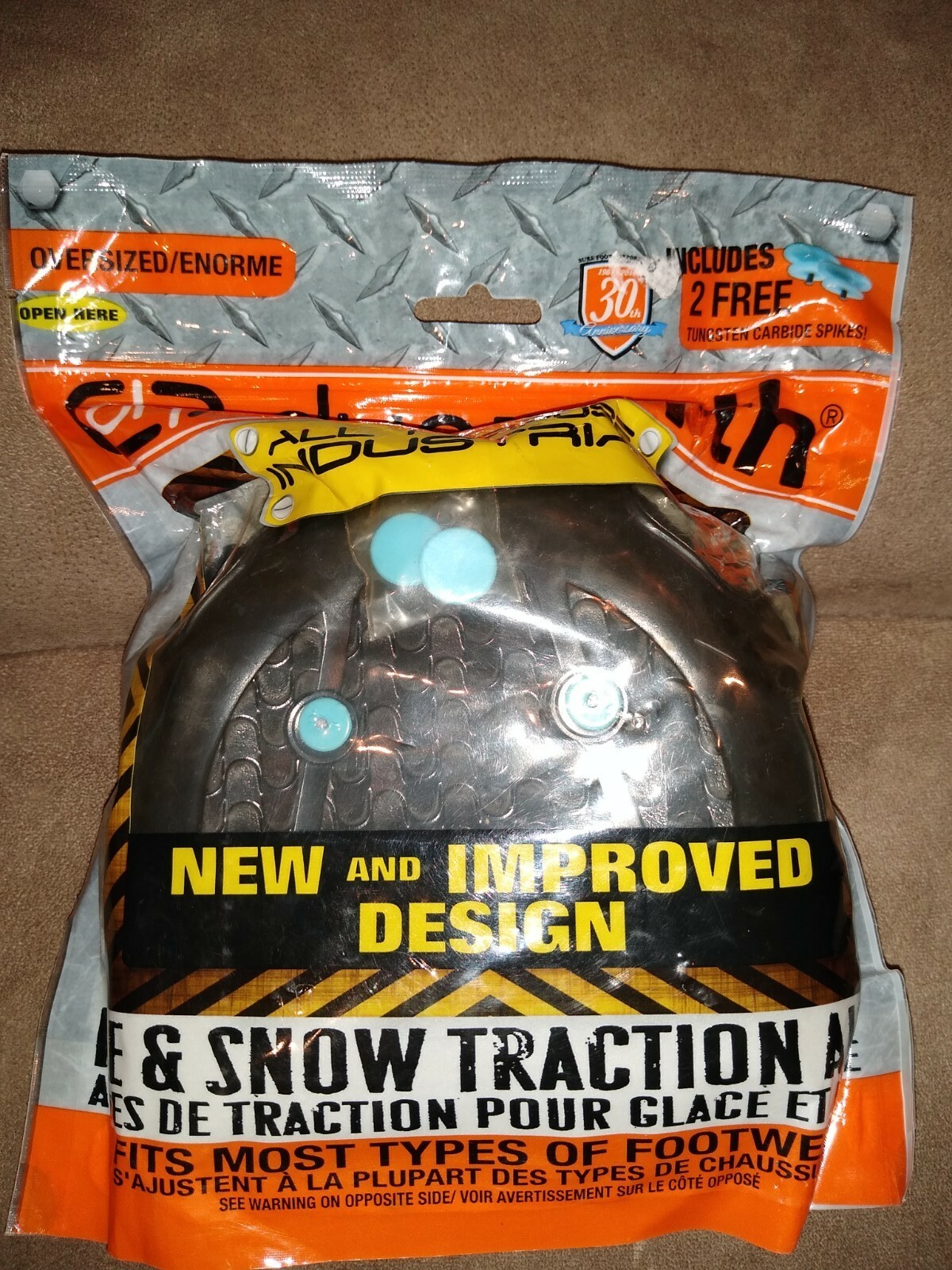 Due North Ice & Snow Traction Aid Shoe Strap Attach Oversized/Bulky Boot & 13.5+