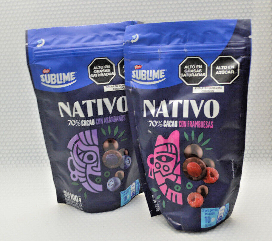 Nestle Sublime Nativo 70% Cacao Chocolate Bitter con Fruta 100g/3.52oz Choose