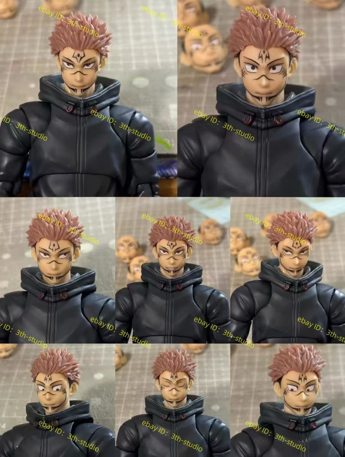 Custom Jujutsu Kaisen Face plate for 1/12 scale SHF Yuji Sukuna action figure