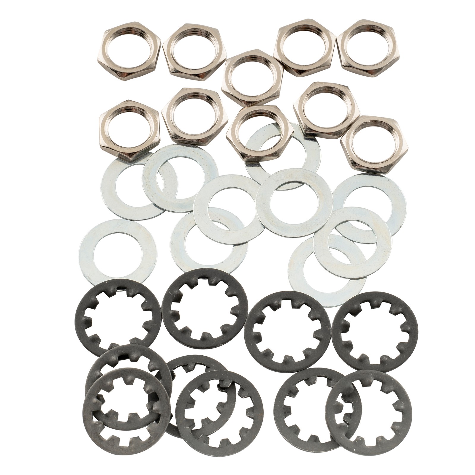 Musiclily Pro 10 Sets 3/8" Hex Nut Flat Washer Lock Washer For US Thread CTS Pot