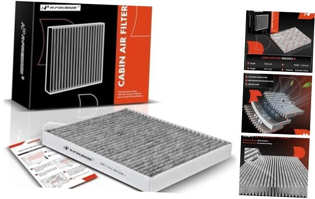 Cabin Air Filter w/Activated Carbon Compatible with Ford & Lincoln Vehicles -