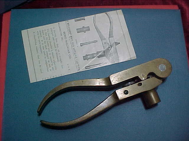 MODERN BOND MODEL "B" CARTRIDGE RELOADING TOOL HANDLES, INSTRUCTION SHEET