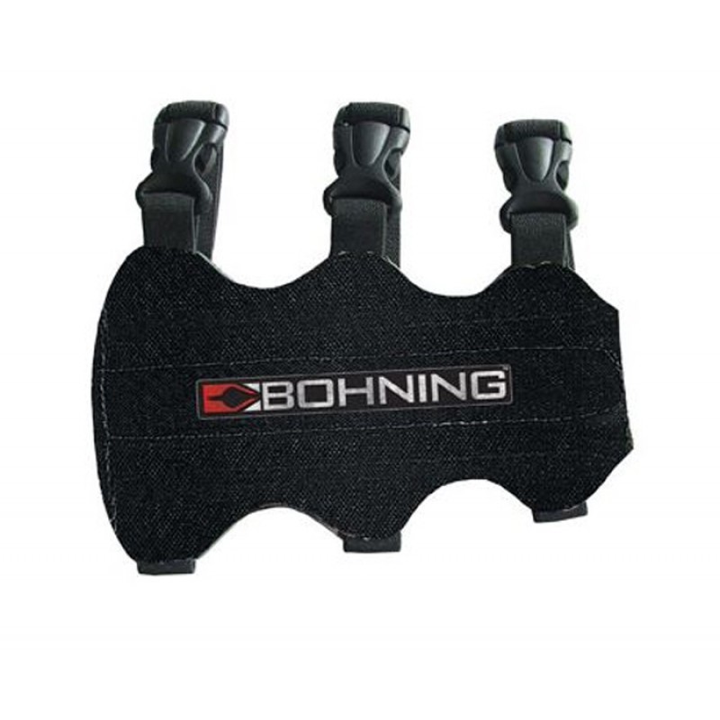 @NEW@ Bohning 3 Strap Target Archery Arm Guard! black cordura/leather protection