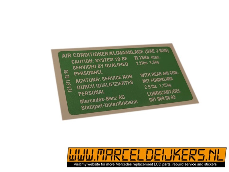 Mercedes sticker 1248178220 air conditioner air conditioning W124 W126 W201 R129