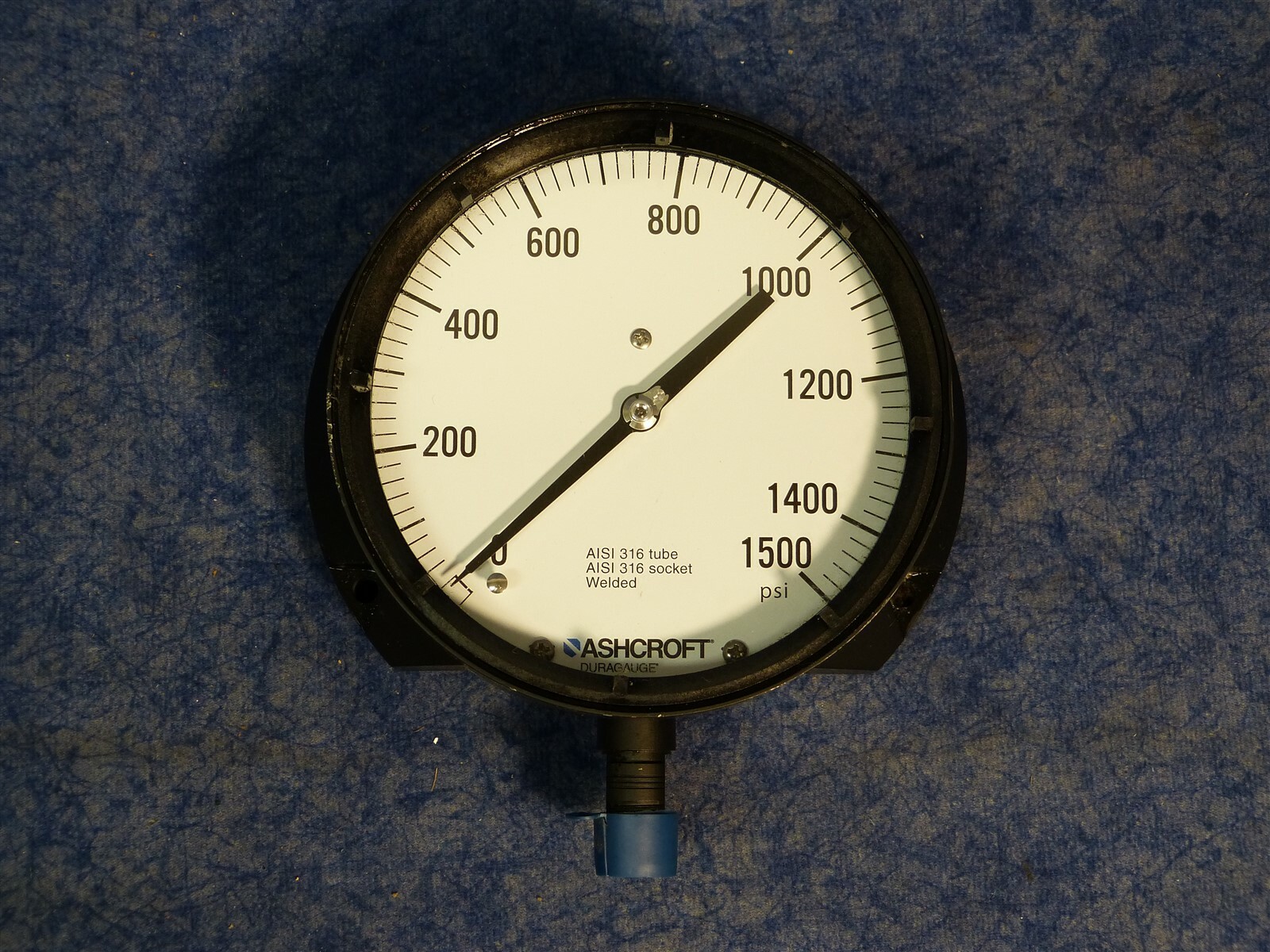Ashcroft Duragauge 6" Face Pressure Gauge 0-1500PSI, Bottom Connection